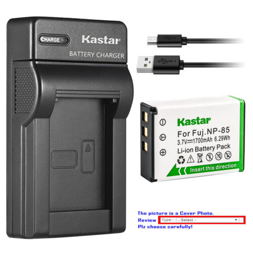 Kastar Battery Slim Charger for NP-85 NP85 Aiptek AHD H23 Easypix DVX5233 Camera
