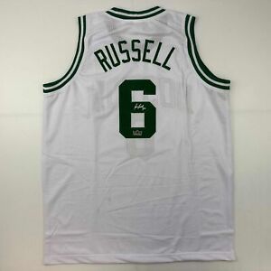 Facsimile Autographed Bill Russell Boston White Reprint Jersey Size Men's XL