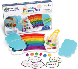 Learning Resources Rainbow Sorting Set,37 Pieces, Ages 3+, Fine Motor Skills,