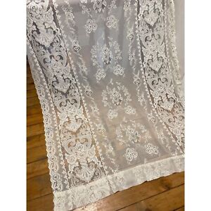 Vintage Lace Window Curtain Panel 56” x 78” Victorian Style