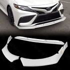 FIT 2021-23 TOYOTA CAMRY SE XSE PAINTED WHITE FRONT BUMPER SPOILER SPLITTER LIP (For: 2021 Toyota Camry)