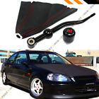 FOR 88-00 HONDA CIVIC DUAL SHORT SHIFTER+ BLK TYPE-R SHIFT KNOB + LEATHER BOOT (For: Honda Civic)