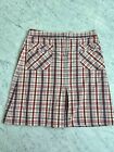Lilly Pulitzer Blue Red Turquoise Plaid Skirt 6