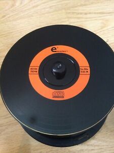 50 e3 Black CD-R CDR 52X 700MB Recordable Black Vinyl Record Style Disc