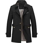 2023 new Men's windproof long jacket, pure cotton trench coat, casual
