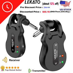 Lekato 5.8GHz Wireless Guitar System Transmitter Receiver fit Bass Digital 100ft