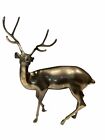 Vintage Brass Deer Stag Buck 18” Statue. MCM Christmas Winter Fall Hunter Gift