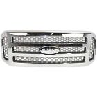 Grille Assembly For 2005-07 Ford F-250 F-350 Super Duty Chrome Shell/Gray Insert (For: More than one vehicle)