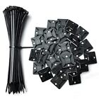 100 Pack Zip Tie Mount With Cable Ties Self Adhesive Wire Fasteners Cable Clips