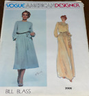 Vogue Designer Pattern w/Label Bill Blass Dress Pintucks 2 Lengths SZ 12 UNCUT