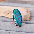 Blue Copper Turquoise Ring 925 Sterling Silver Beautiful Ring All Size MO**