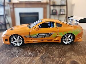Jada Toys - Fast and Furious Brian's Car Toyota Supra 1995, Scale 1:24 - Orange