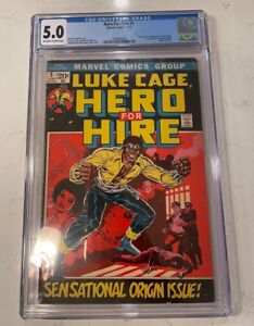 HERO FOR HIRE 1 CGC 5.0 1st Appearance Of  Luke Cage 🚨🚨🚨