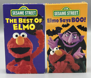 2 Sesame Street ELMO VHS Videotapes- The Best Of Elmo & Elmo Says Boo!