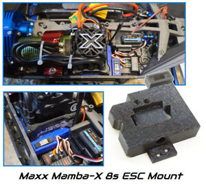 ESC Mount for Castle Creations Mamba-X 6s, 8s Brushless ESC on Traxxas MAXX 1/10