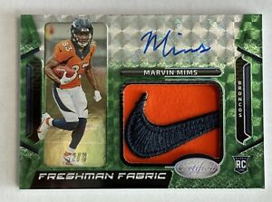 New ListingMARVIN MIMS  2023 PANINI CERTIFIED  FRESHMAN FABRIC  ROOKIE PATCH AUTO  #2/3 SSP