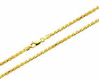 Gold Rope Chain Necklace Yellow 10K Diamond Cut Chain Pendant 2mm 16-30 Real