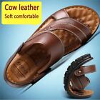 Men Genuine Leather Sandals Summer Casual Sports Beach Shoes Soft Home Slippers