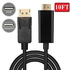 10FT Display Port DP to HDMI Cable Adapter Converter Audio Video PC HDTV 1080P