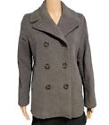 Gap Peacoat S Gray Wool Blend Pink Lining Notch Collar Double Breasted Coat