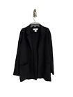 Magaschoni Black Open Front Wool Blend Jacket Pockets Womens Small