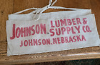 Vintage Johnson Lumber & Supply Nail Apron Johnson Nebraska