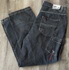 MENS VTG FUBU BLACK JNCO X PACO STYLE CARPENTER JEANS EMBROIDERED SZ 38 BAGGY 90