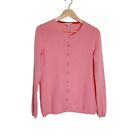 Isaac Mizrahi 100% Cashmere Cardigan Sweater Small Pink Rhinestones Buttons