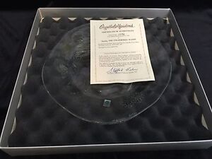 Crystal Maidens by Jose Diniz Spring Strawberry Crystal Plate w/COA, New in Box