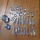vintage crystal chandelier prisms replacement parts lot ball drops faceted lamp