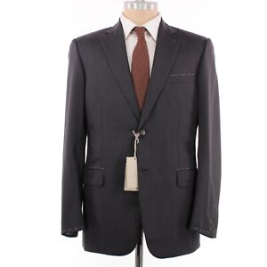 Brioni NWT 100% Wool Two Piece Suit Size 50R US 40R Gray with Brown Pinstripes