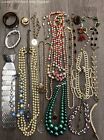 Vintage Costume Jewelry Lot w. Multicolor Pendant Necklaces Earrings Bracelets