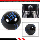 For Toyota Subaru Blue Stitching Leather 6 Speed Round Manual Gear Shifter Knob (For: Toyota)