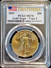 2021 $50 1 Oz GOLD AMERICAN EAGLE UNC *Type 2* PCGS MS70 First Strike