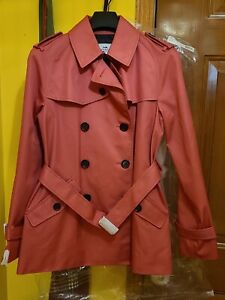 NWT COACH F86050 SOLID SHORT TRENCH COAT SIZE S Strawberry