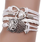 owl Braided Bracelet Infinity Friendship Multilayer Charm Leather Bracelets 03
