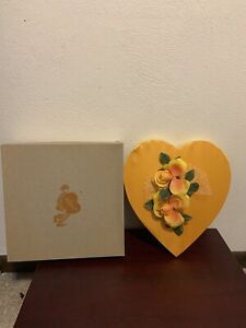 Vintage Gold Satin Valentine Candy Heart Shaped Box By Whitman’s Chocolates