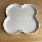 Crate & Barrel White Clover Shaped Serving Tray Plate