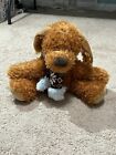 Stuffed Dog Brown Scarf Soft Kids Plush Toy 12 Inches