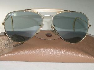 58MM VINTAGE B&L RAY BAN GEP BLUE CHANGEABLES  OUTDOORSMAN AVIATOR SUNGLASSES
