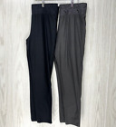 Maurice’s 24/7 Women Knit Pants Lot of 2 Plus Sz 1 Black Gray Lace Front Stretch