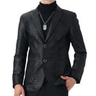 Fashion Black Sheepskin Blazers Mens Alligator Jackets Party Fall Outwear Coats