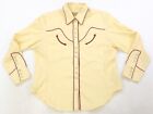 Rare VTG SCULLY Pearl Snap Button Front Casual Shirt 60s 70s Cowboy Yellow SZ XL