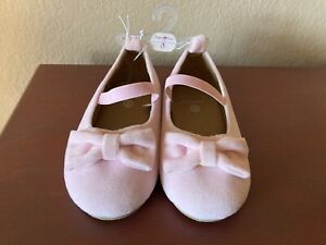 Toddler Girl’s Stepping Stones Pink Velvet Bow Shoes Size 8 NEW