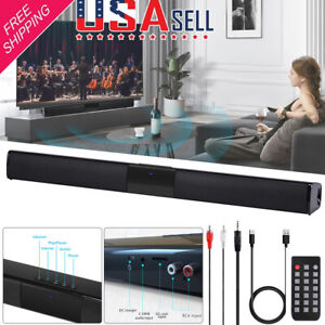 4 Speaker Sound Bar System Wireless BT Subwoofer TV Home Theater & Remote