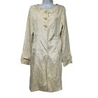 Tulle Womens Size XL Gold Polka Dot Button Up Long Sleeve Minimalist peacoat