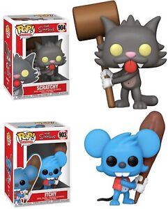 Funko Pop Animation The Simpsons Itchy And Scratchy 903 904 Vinyl Toy Figure SET