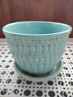 McCoy Beaded  Ceramic Pottery, Planter/Saucer 117, Turquoise