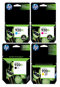 GENUINE NEW HP 920XL Ink Cartridge 4-Pack for Officejet 6000 6500 7000 7500