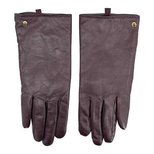 Vintage ETIENNE AIGNER Gloves Womens Large Leather Wrist Lined Ladies OXBLOOD
